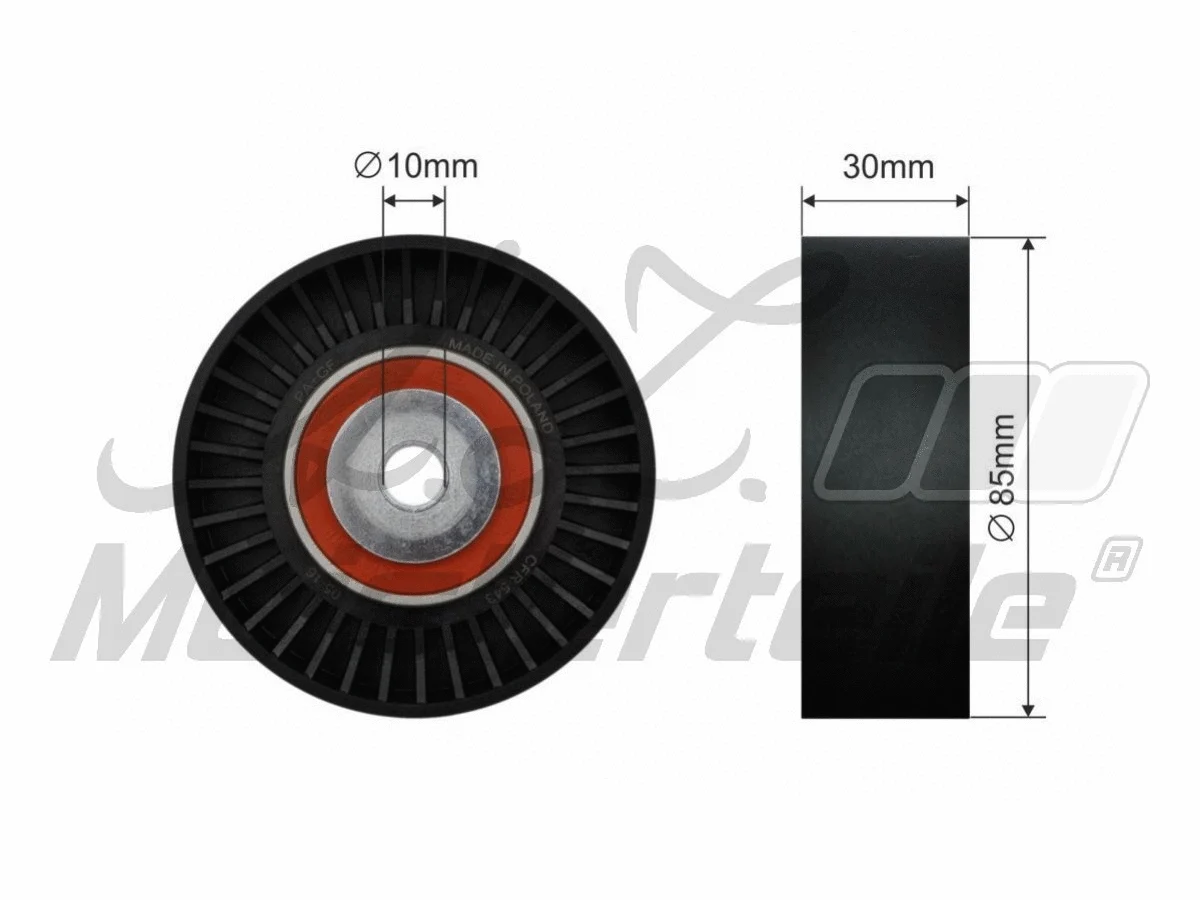 Deflection/Guide Pulley, V-ribbed belt