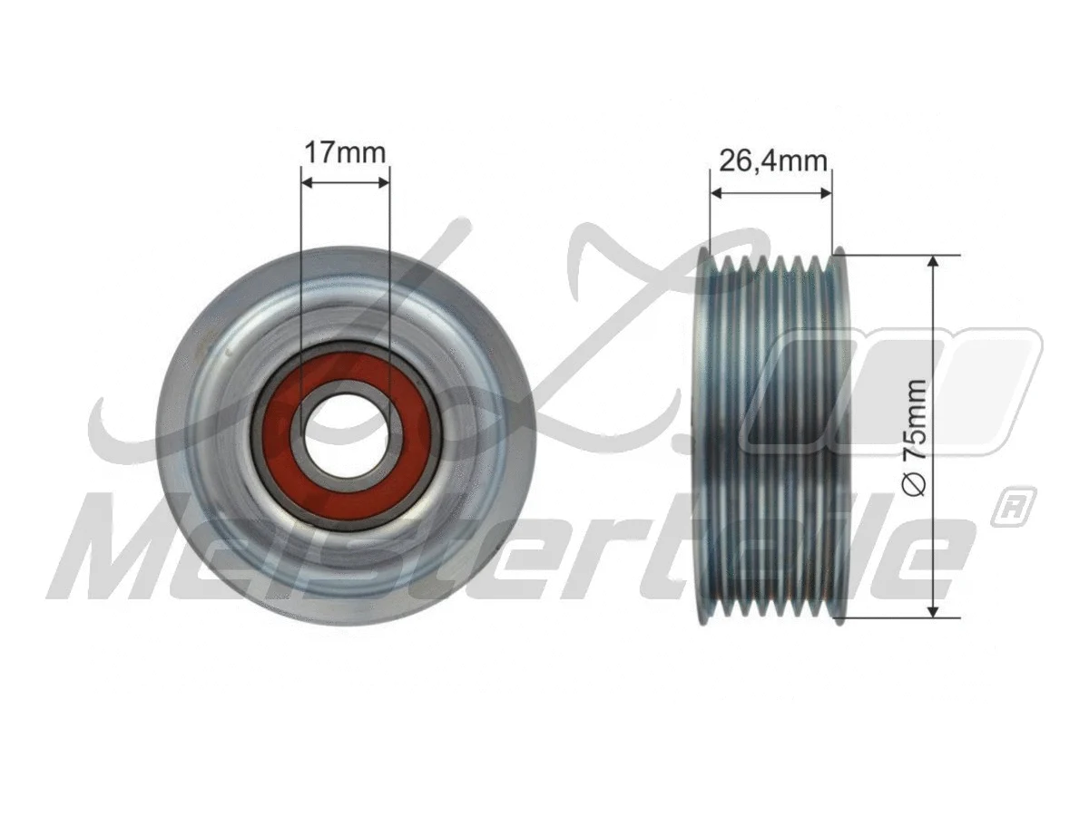 Deflection/Guide Pulley, V-ribbed belt