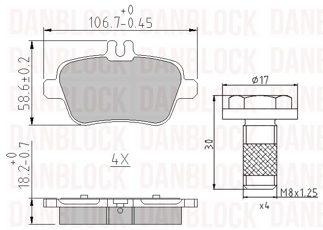 Brake Pad Set, disc brake (DB 510914)