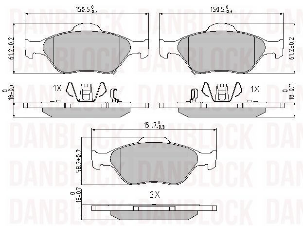 Brake Pad Set, disc brake (DB 510454)