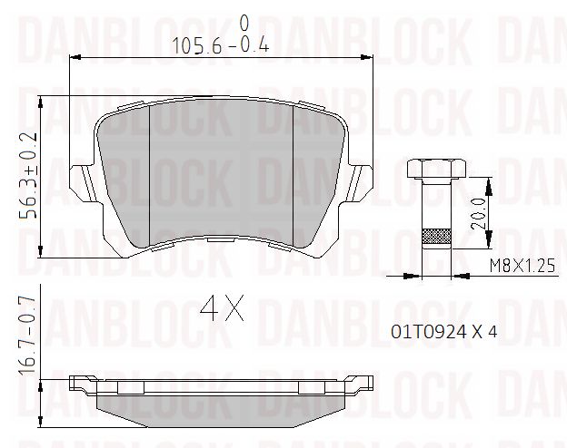 Brake Pad Set, disc brake (DB 510853)
