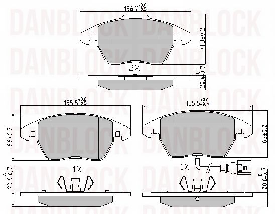 Brake Pad Set, disc brake (DB 510222)