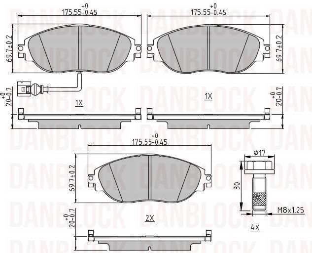 Brake Pad Set, disc brake (DB 511484)