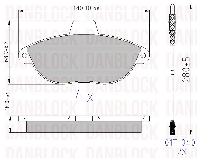 Brake Pad Set, disc brake (DB 510438)