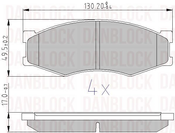 Brake Pad Set, disc brake (DB 510054)