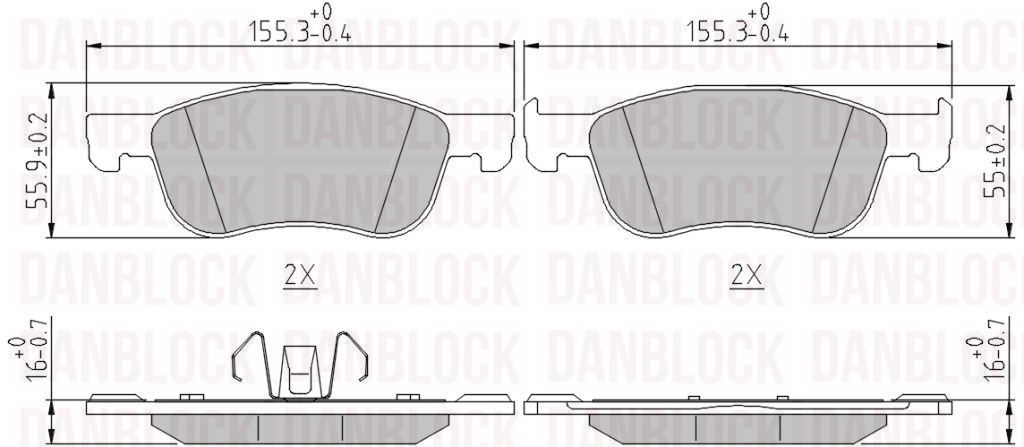 Brake Pad Set, disc brake (DB 511446)