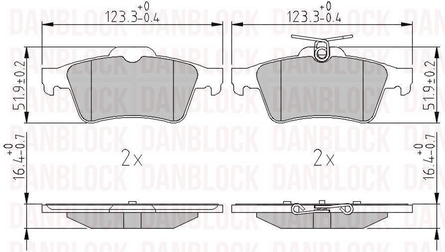 Brake Pad Set, disc brake (DB 511363)