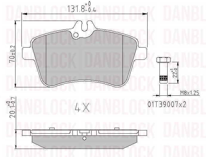 Brake Pad Set, disc brake (DB 510985)