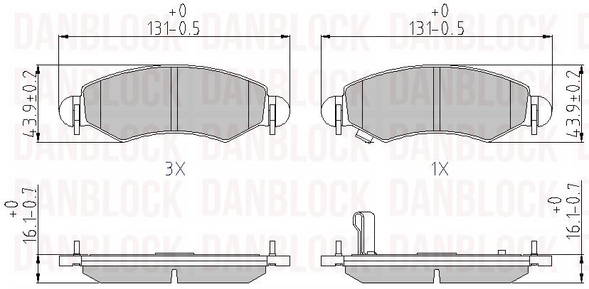 Brake Pad Set, disc brake (DB 510750)