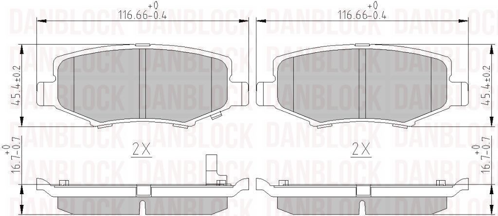 Brake Pad Set, disc brake (DB 511154)