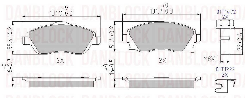 Brake Pad Set, disc brake (DB 510446)