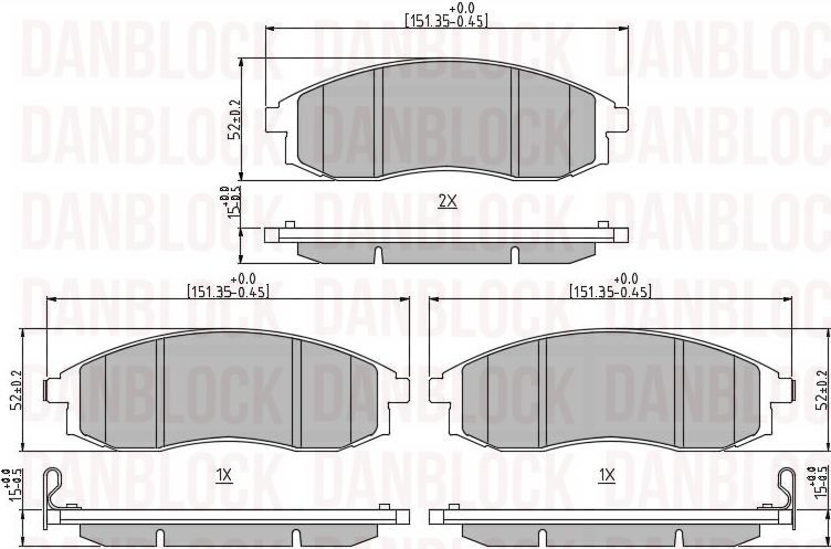 Brake Pad Set, disc brake (DB 510552)