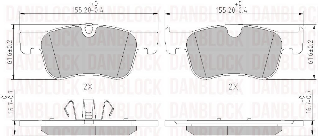 Brake Pad Set, disc brake (DB 511170)