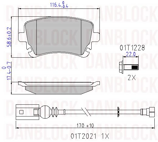 Brake Pad Set, disc brake (DB 510619)