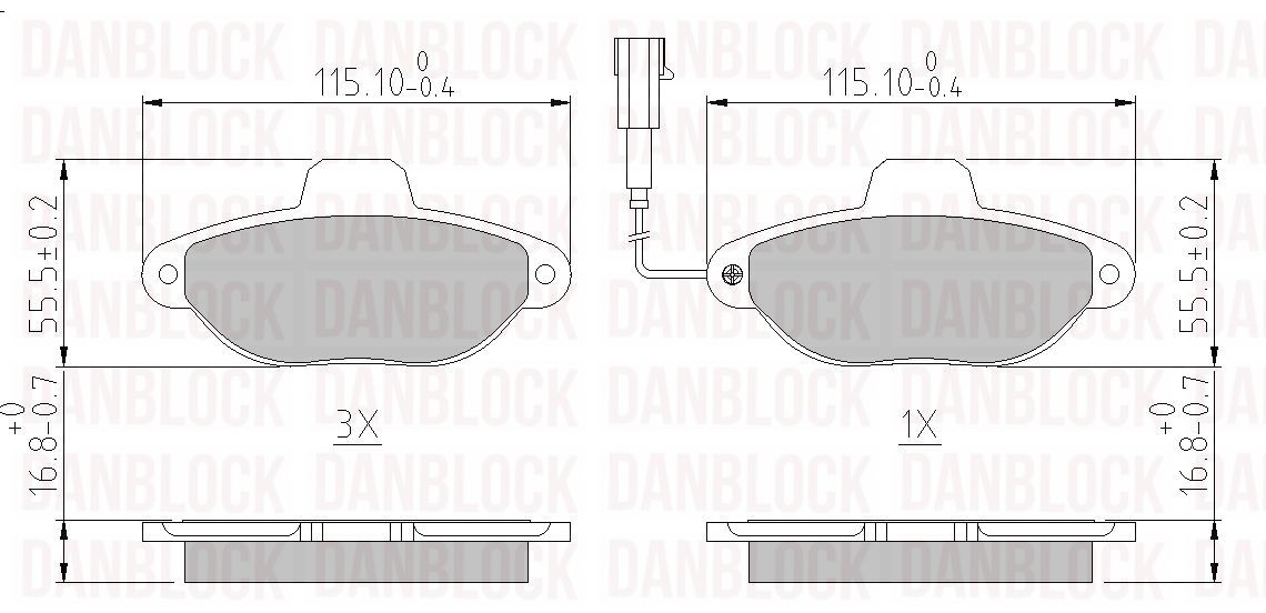 Brake Pad Set, disc brake (DB 510594)