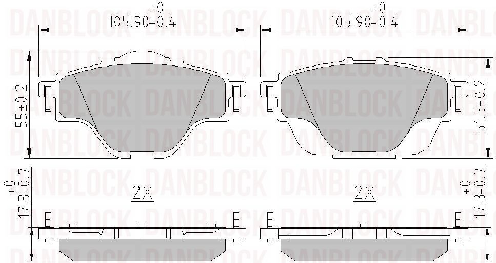 Brake Pad Set, disc brake (DB 511171)