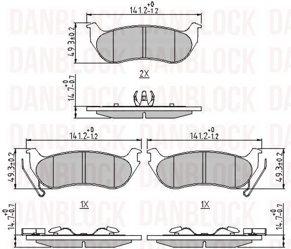 Brake Pad Set, disc brake (DB 510644)
