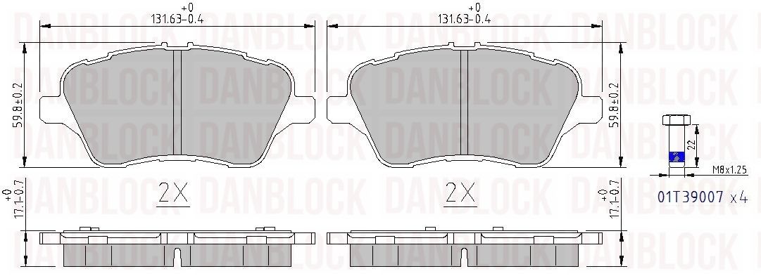 Brake Pad Set, disc brake (DB 511114)