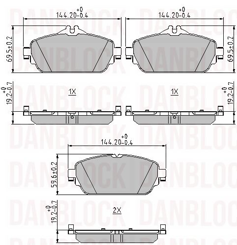 Brake Pad Set, disc brake (DB 511187)