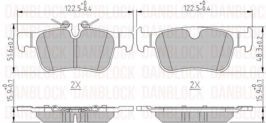 Brake Pad Set, disc brake (DB 511361)