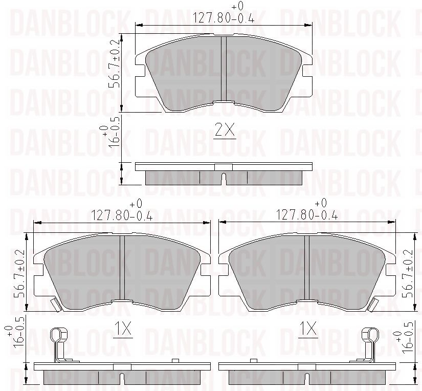 Brake Pad Set, disc brake (DB 510143)