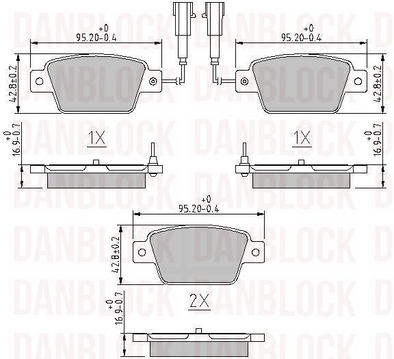 Brake Pad Set, disc brake (DB 510900)