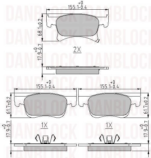 Brake Pad Set, disc brake (DB 511266)