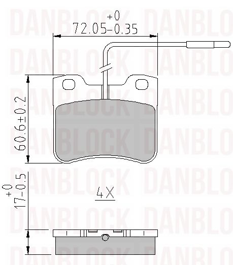 Brake Pad Set, disc brake (DB 510123)