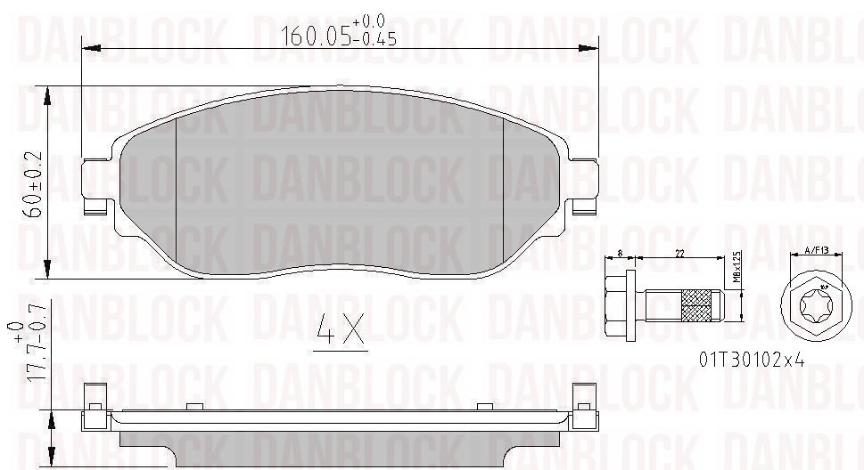 Brake Pad Set, disc brake (DB 511234)