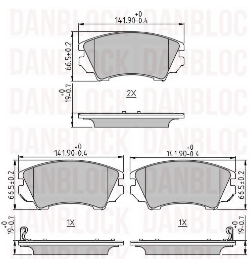 Brake Pad Set, disc brake (DB 510704)