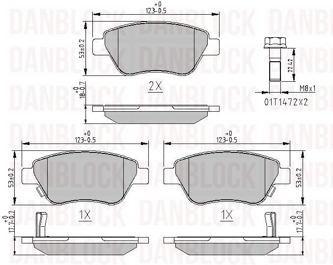 Brake Pad Set, disc brake (DB 511134)