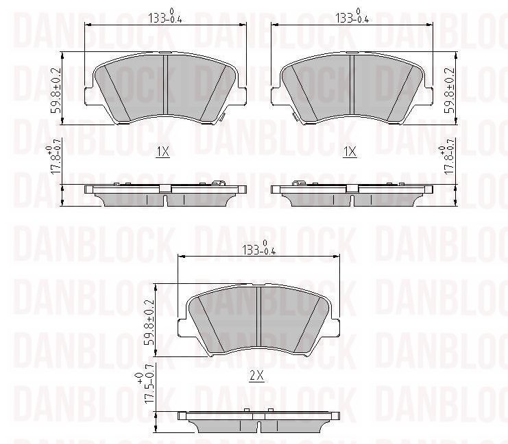 Brake Pad Set, disc brake (DB 510980)
