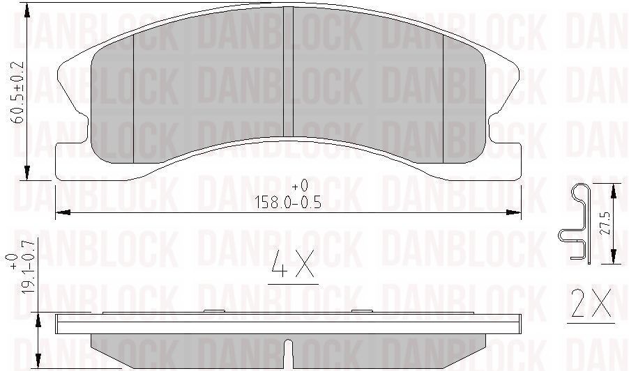 Brake Pad Set, disc brake (DB 510623)