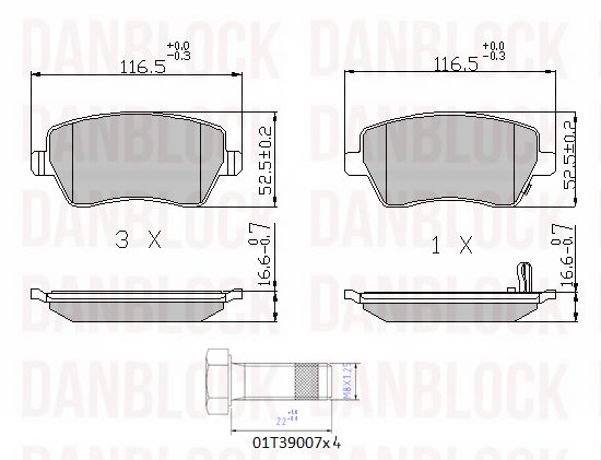 Brake Pad Set, disc brake (DB 510503)