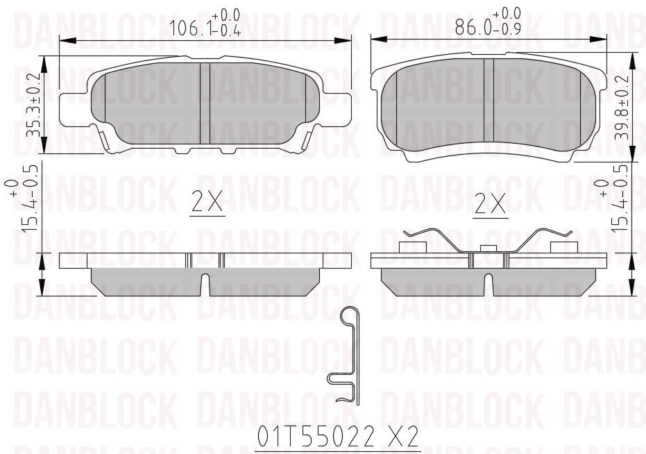 Brake Pad Set, disc brake (DB 510632)