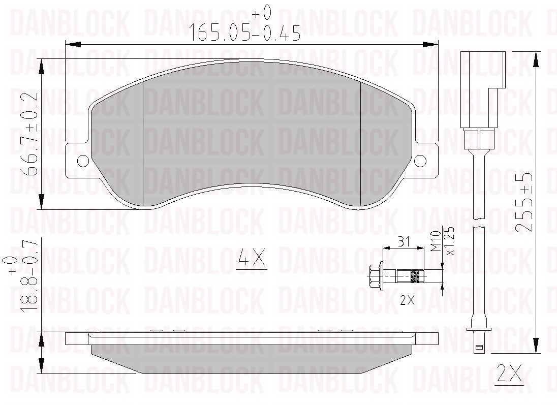 Brake Pad Set, disc brake (DB 510616)