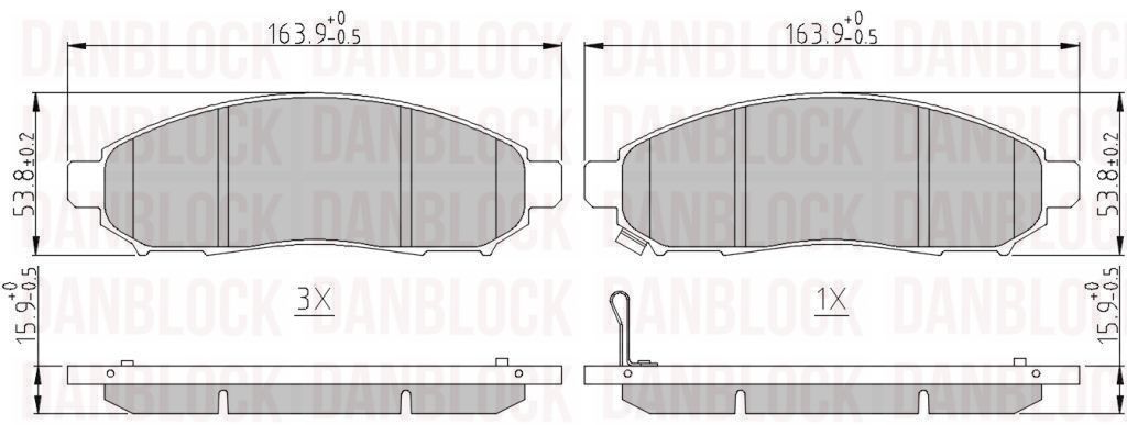 Brake Pad Set, disc brake (DB 510756)