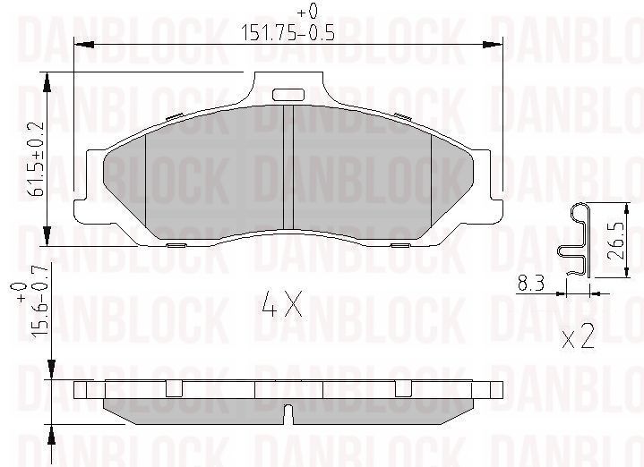 Brake Pad Set, disc brake (DB 510780)