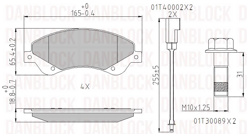 Brake Pad Set, disc brake (DB 510615)