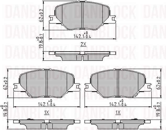 Brake Pad Set, disc brake (DB 511448)