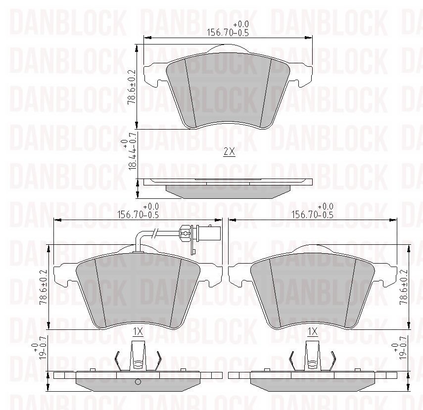 Brake Pad Set, disc brake (DB 510475)