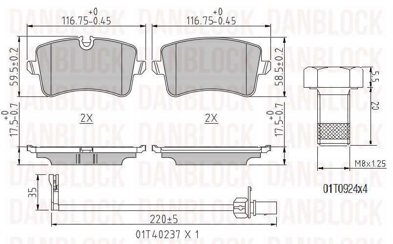 Brake Pad Set, disc brake (DB 511071)