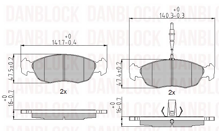 Brake Pad Set, disc brake (DB 510133)