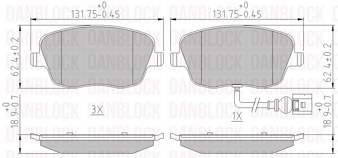 Brake Pad Set, disc brake (DB 510234)