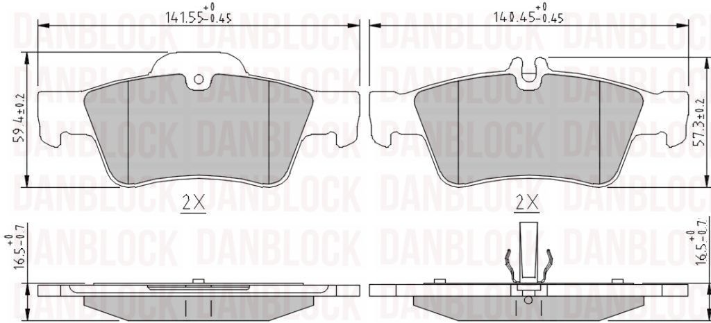 Brake Pad Set, disc brake (DB 510214)
