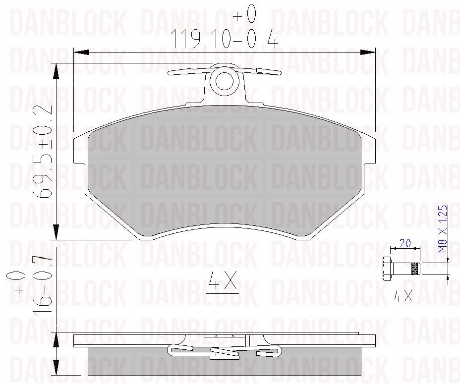 Brake Pad Set, disc brake (DB 510158)