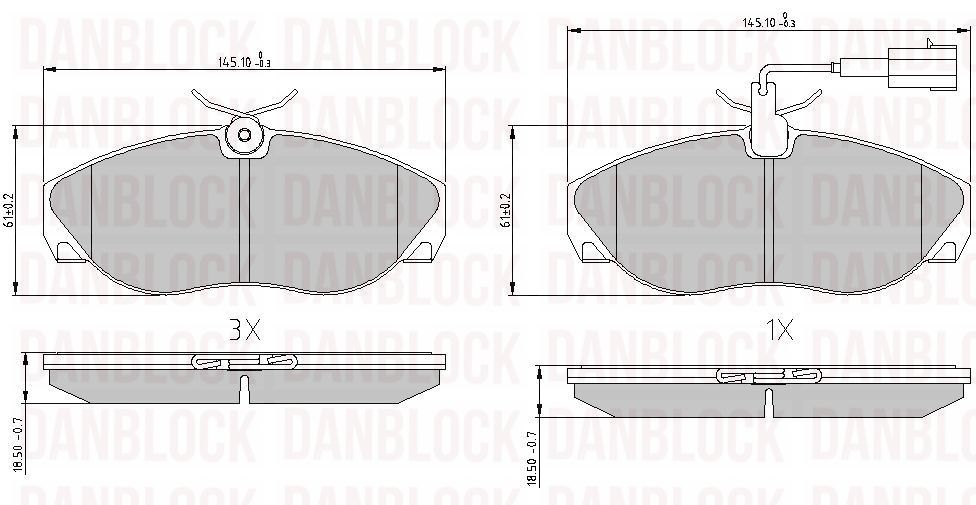 Brake Pad Set, disc brake (DB 510812)