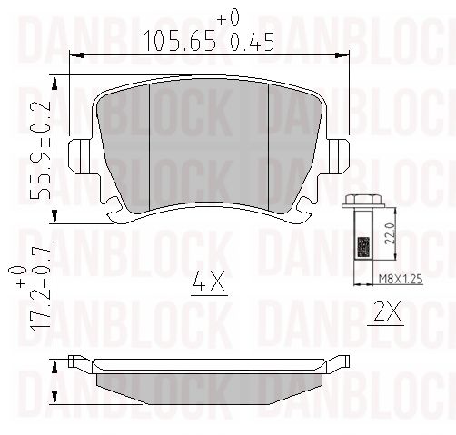 Brake Pad Set, disc brake (DB 510223)
