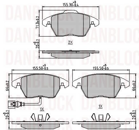 Brake Pad Set, disc brake (DB 511487)