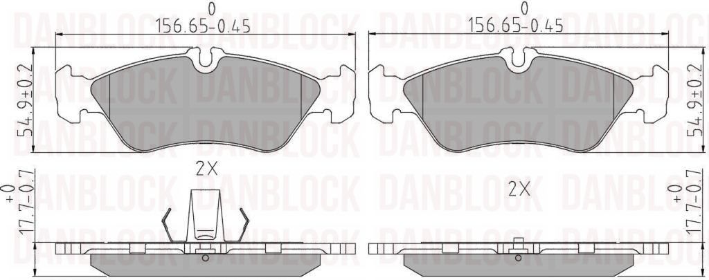 Brake Pad Set, disc brake (DB 510636)